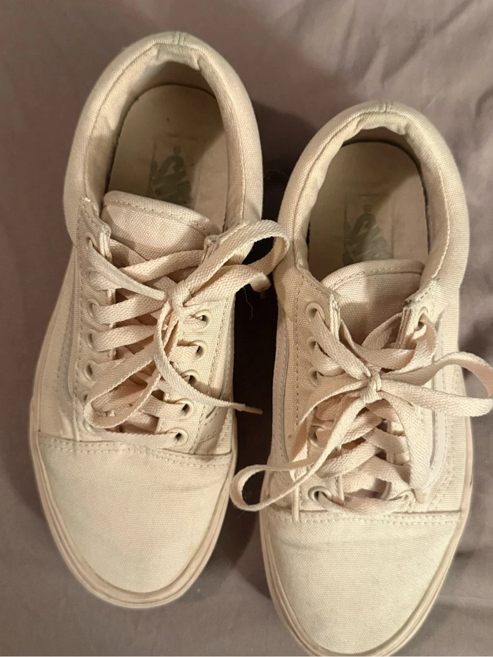 Vans Low-Top Canvas Sneakers - Light Cream